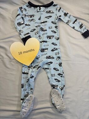 Carter's Blue and Black Baby Footed Pajamas